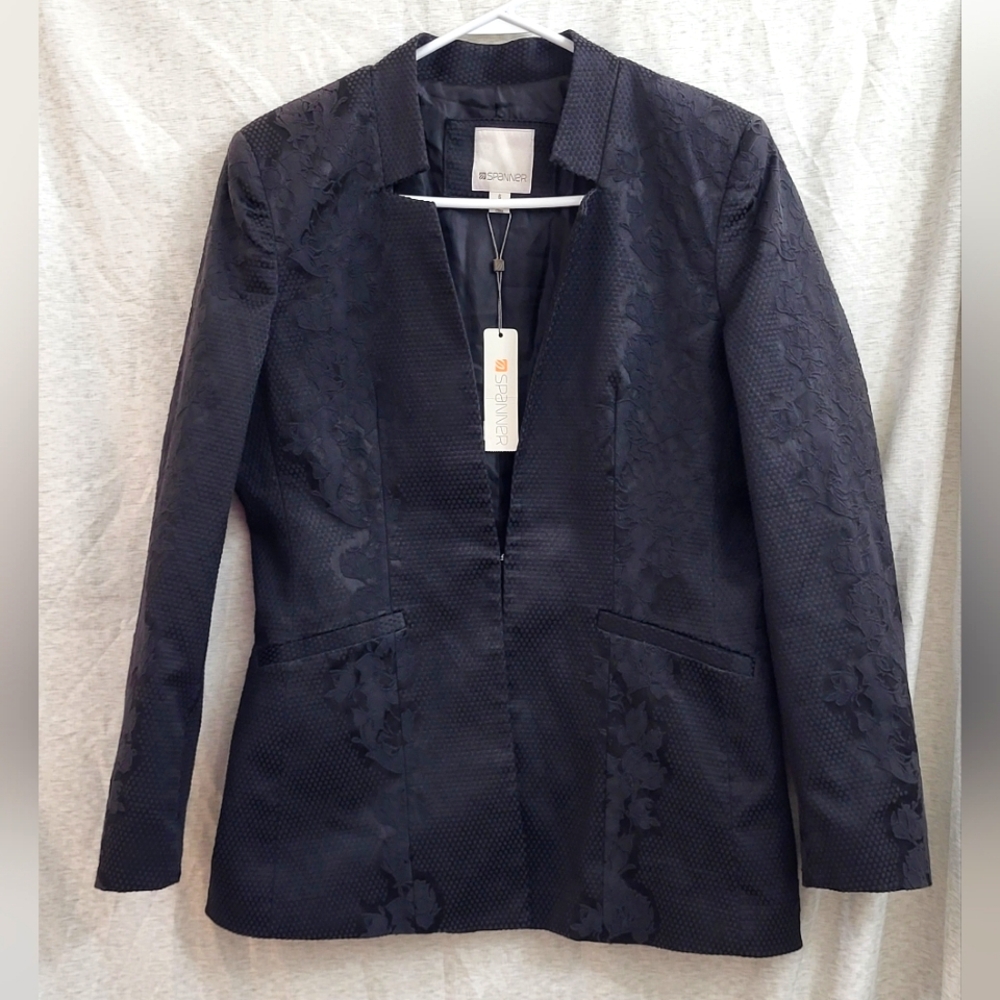Spanner Women's‎ Black Floral Embroidered Dress Jacket Pockets Size 6 NWT